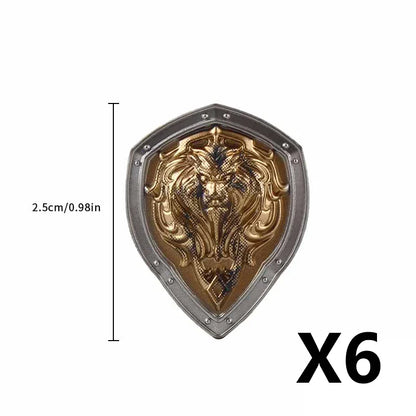 Medieval Figure Weapons Building Blocks Kit – King Sword, Lion Shield, Trident & Double-Edged Axe Battle Toy