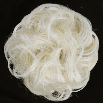 Azqueen Synthetic Messy Bun Chignon – Gray Brown Hair Bun Pad with Elastic Rope & Rubber Band Hair Extensions