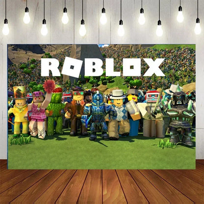 Hot Roblox Theme Party Tablecloth – 108×180cm Disposable Birthday Party Supplies for Boys, Party Decorations & Tableware
