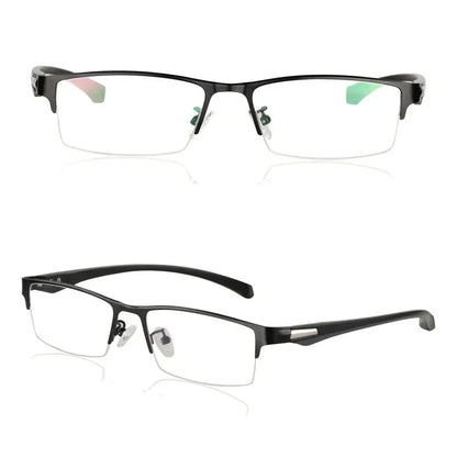 Progressive Multifocal Photochromic Reading Glasses – Anti-Blue Light Half Frame for Men with Presbyopia & Far Sight Protection
