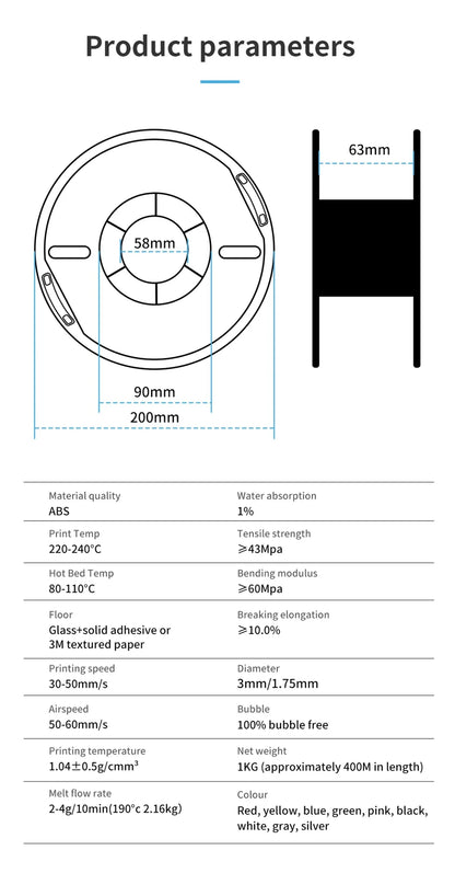 KINGROON 10KG PLA/ABS/PETG Filament 1.75mm – 10 Rolls Black, White, Gray for 3D Printing