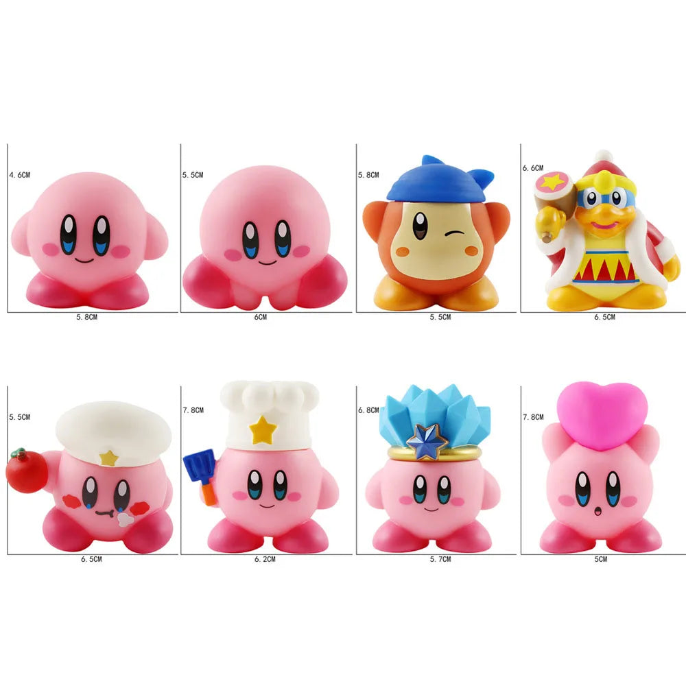 Star Kirby Action Figures — Cute PVC Toys with Cartoon Drawstring Storage Bag, Pocket-Sized Action Figures