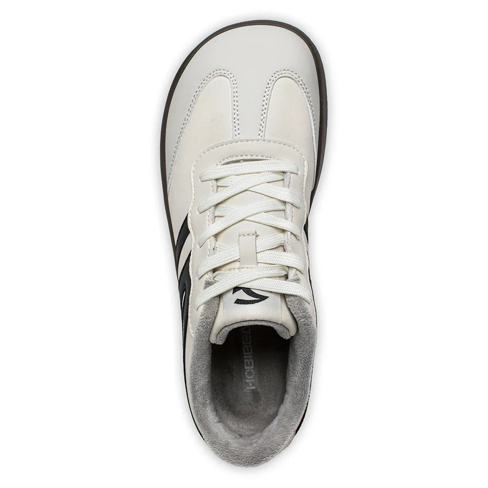 HOBIBEAR Wide-Toe Unisex Sneakers — Faux Leather with Faux Fur Lining, Casual Retro Lace-Up Shoes for Men & Women