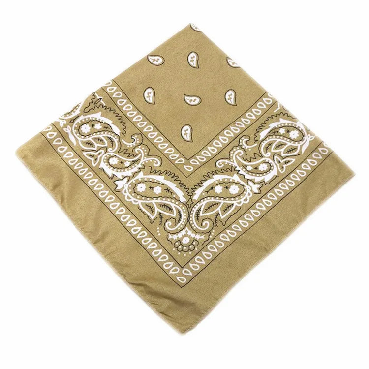 Unisex Cotton Bandana – Paisley Cowboy & Biker Headband, Wrist Wrap & Hair Scarf for Men & Women