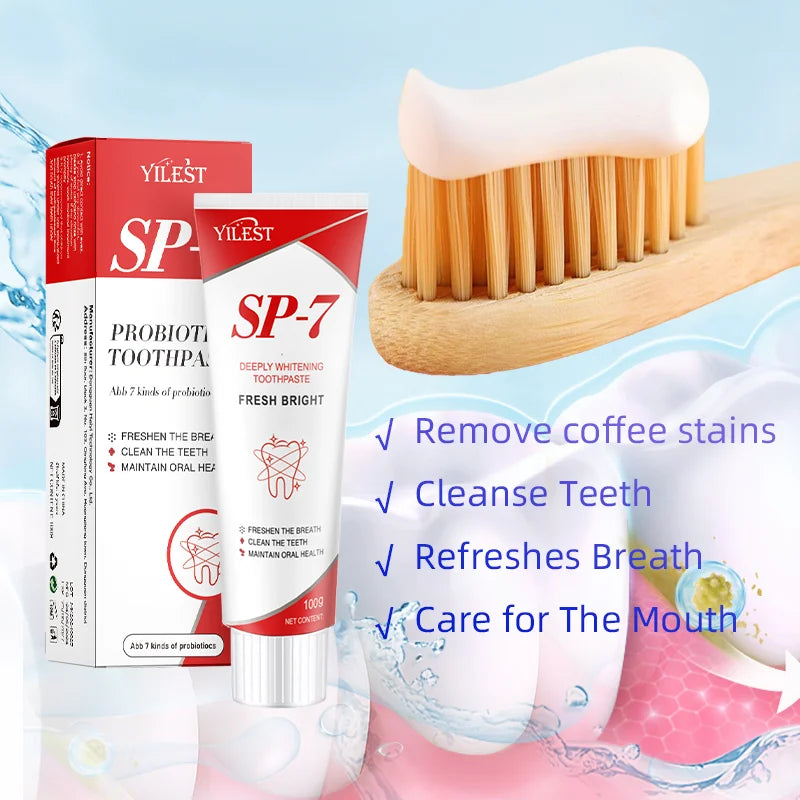 SP-7 Probiotics Toothpaste – Whitening, Smoke & Tea Stain Removal with Enamel Repair