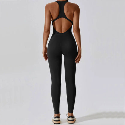 Women's Yoga Jumpsuit Fitness Set - Gym Clothing and Pilates Workout Clothes with Push-Up Activewear