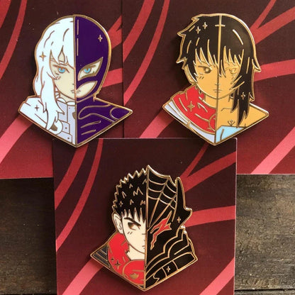 Berserk-Inspired Guts & Casca Hard Enamel Pin — Anime Collectible Accessory