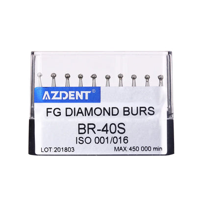 AZDENT Dental Diamond Burs Kit – Multiple Models with Black Storage Box for High-Speed Handpiece