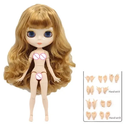 ICY DBS Blyth Doll – 1/6 BJD Customized Nude Joint Body, White Skin Glossy & Matte Face, 30cm Girl Toy Gift