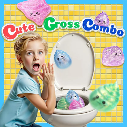 Novelty Squishy Poo Stress Ball – Glitter Fidget Toy for Kids & Adults, Funny Prank Gift