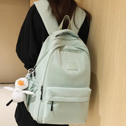 JOYPESSIE Waterproof Teenage Bookbag - Fashionable Nylon Rucksack for Girls, Women's Shoulder Bag, Ideal for High School, Black Mochila