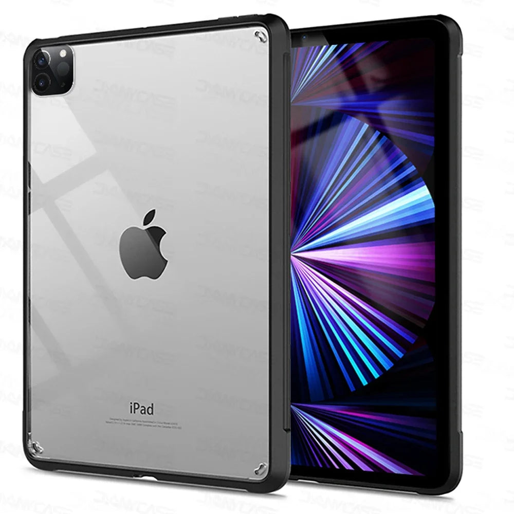 Transparent Silicone Case for iPad Pro 11, 10.2 9/8/7 Gen, 9.7 5/6 Gen, Air 4/5 10.9, Mini 4/5/6