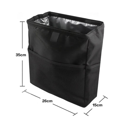 Waterproof Foldable Car Trash Can - Large Capacity Hanging Waste Bin & Vehicle Organizer