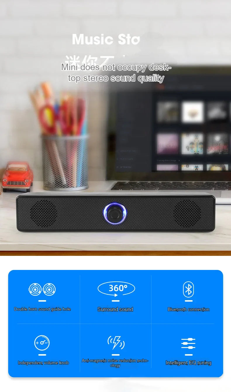High-Quality Desktop Bluetooth & Wired Microphone - Dual-Purpose Speaker with High Volume
