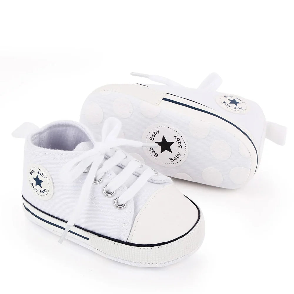 New Baby Shoes for Boys & Girls – Classic Canvas Casual Sneakers, Soft Sole Non-Slip Toddler Walkers D2486