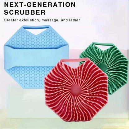 Polygonal Silicone Shower Brush – Handheld Body Scrubber for Skin Cleaning & Scalp Massage