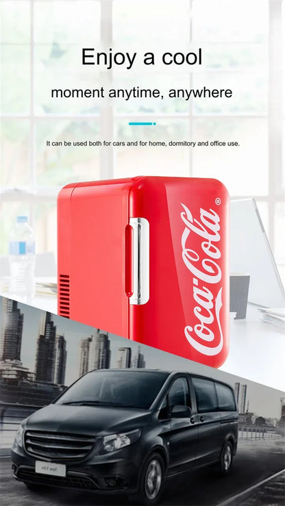 6L Mini Coca-Cola Refrigerator – Multifunctional Cosmetic Cooler & Warmer for Home, Car, Dorm, Portable 12V/220V Fridge