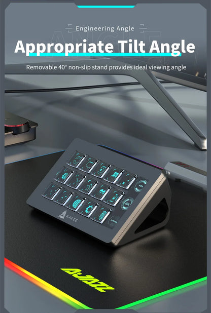 AJAZZ AKP153E Multifunctional Mini Keyboard – 15 Macro Keys Console Panel for Custom Desktop Actions
