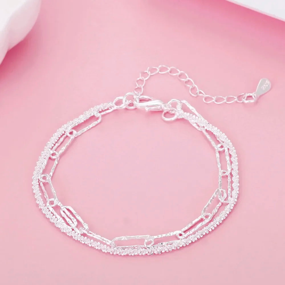 Fine 925 Sterling Silver Chain Bracelet – Solid Charm Jewelry for Women & Men, Party, Wedding & Fashion Gift