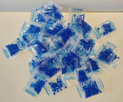Blue Silica Gel Desiccant Sachets — 1g/5g, 10/20/50/100 Bags Moisture Absorber for Kitchen & Storage