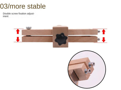 Wooden Adjustable Leather Strap Cutter with 5 Sharp Blades – Precise DIY Belt Cutting Tool for Leathercraft