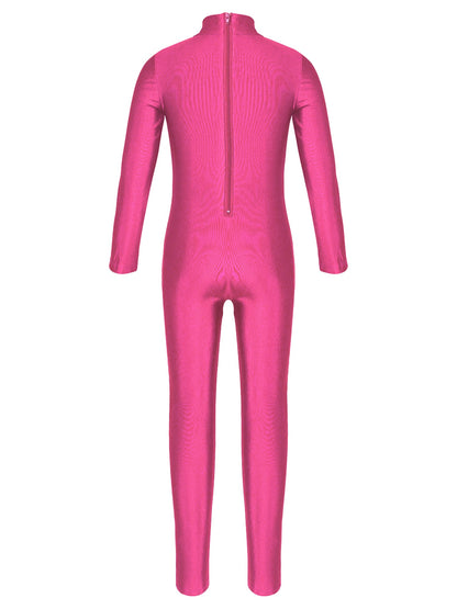 Kids Girls Full Body Gymnastics Bodysuit, Ballet Dance Jersey Leotard, Jumpsuit Sports Unitard, Children Dancewear and Sportswear