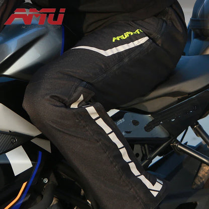 AMU Motorcycle Quick Take-Off Pants - Waterproof, Windproof, Thermal Protective Gear for Men & Women