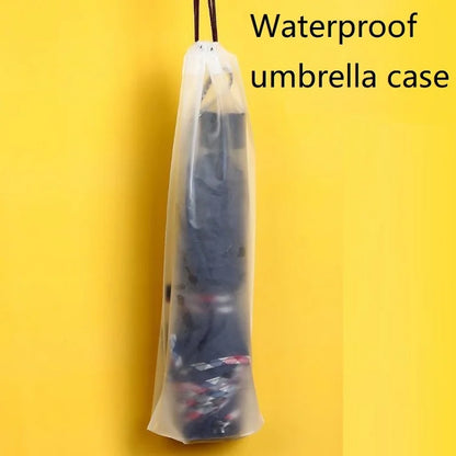 3PCS Rain Umbrella Covers – Reusable Waterproof Translucent Plastic Drawstring Bags, Portable Umbrella Storage