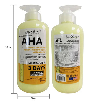 500ml Whitening Body Lotion with Hydroxy Acids, Vitamin C & E – Brightening & Skin Beautifying Smooth Care Cream