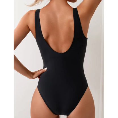 Sexy One Piece Swimsuit - Women's Push Up Closed Swimwear Bodysuit Beach & Pool Bathing Suit
