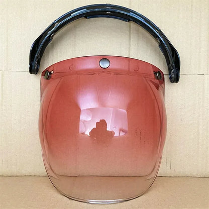 Open Face 3/4 Motorcycle Helmet Visor — Flip-Up Bubble PC Lens Windshield Shield for Casco Moto