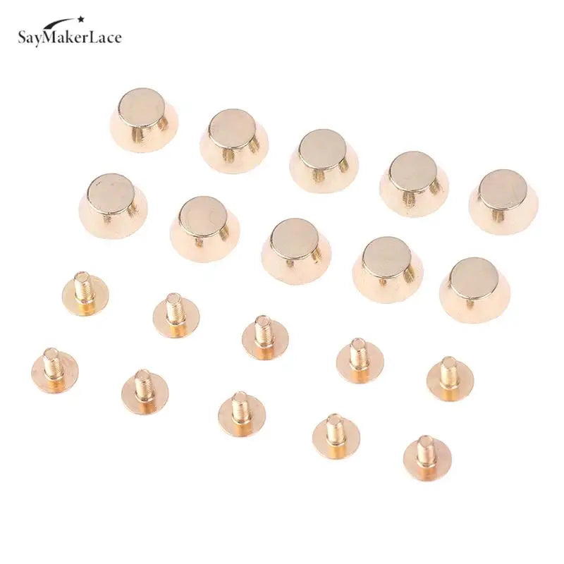 10 Sets Metal Bag Bottom Rivets – DIY Leather Stud Feet Studs for Bag Wear Protection, Strap & Belt Accessories Hardware Kit