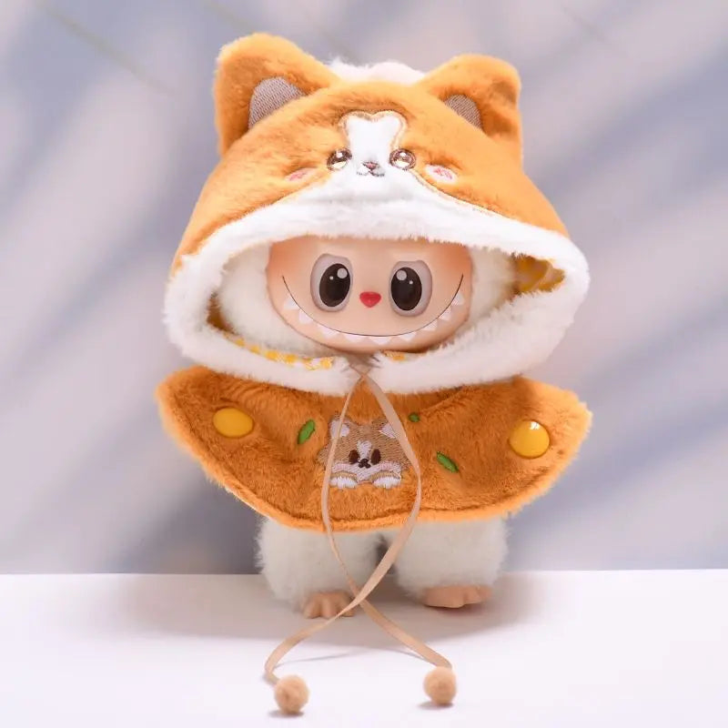 Cute Knitted Clothes Keychain – Outfit for 17cm Labubu/Macaron Doll, Kids & Girl Gifts