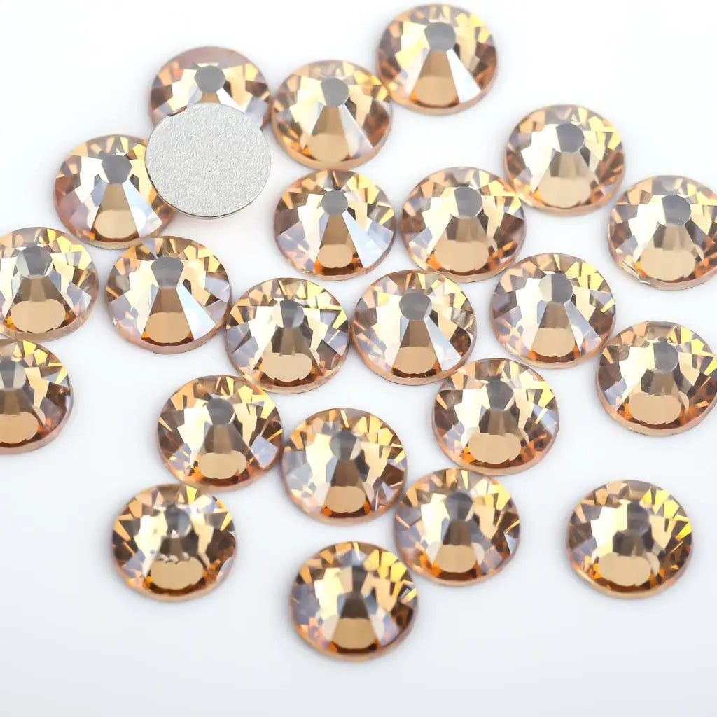 Light Pink & Rose 3D Glass Nail Art Rhinestones – SS3-SS30 Crystal Non-Hotfix Nail Decorations for Manicure Design & DIY Nails