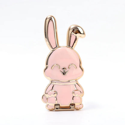 Universal Bunny Phone Ring Holder – 2-in-1 Foldable Cellphone Stand with Cute 3D Rabbit Finger Bracket
