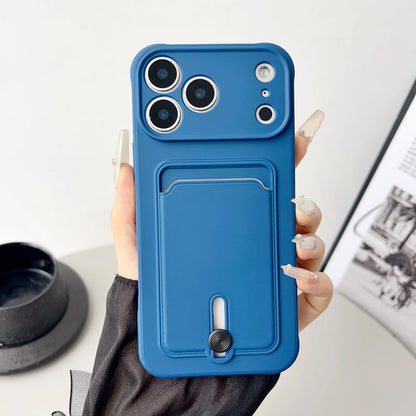 Push Card Wallet Phone Case with Card Slot Holder, Soft TPU Credit Card Cover for iPhone 17, 16, 15, 14, 13, 12, 11 Pro Max, Air, Plus & Mini