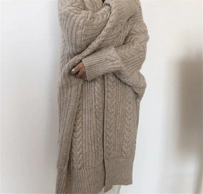 Women's Hollow Out Knitted Cardigan Coat – Casual Loose Fit, Big Size 4XL, Long Gilet Sweater Jacket