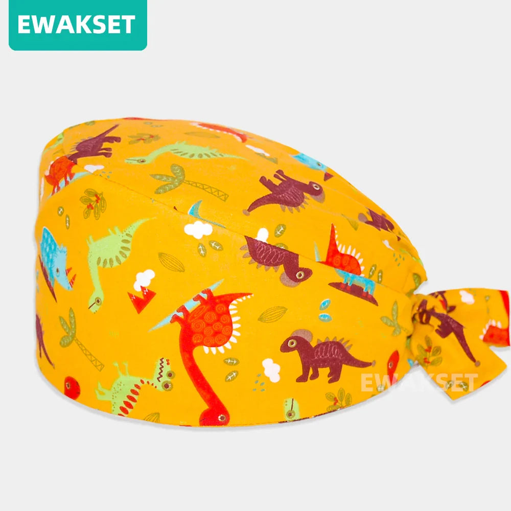 Unisex Soft Scrub Cap – Cartoon Print Surgical Hat for Men and Women, Operating Room Nursing Accessories