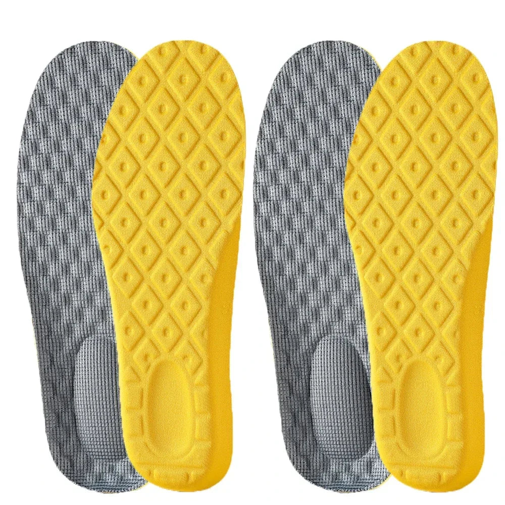 4PCS Soft Latex Memory Foam Insoles – Breathable Orthopedic Shoe Inserts for Men & Women Sports Running Foot Support Cushion Pads