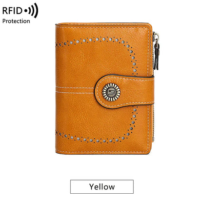 Fashionable Women’s Retro Short Wallet – PU Leather Multifunctional Handbag with Large Capacity, Multi-Card Slot & Coin Pocket