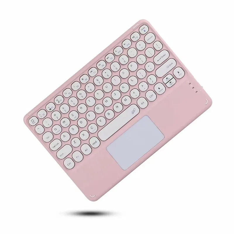 Spanish/English 10-Inch Bluetooth Keyboard – Wireless Rechargeable Universal Keyboard for iPad Air, Pro, Phone, Tablet, Laptop