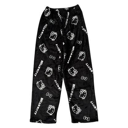 Y2K Hello Kitty Sanrio Pajama Pants – Women’s Anime Cartoon Sleepwear, Cozy Couple Home Trousers