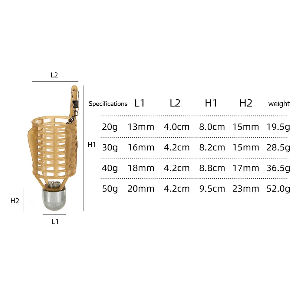 Fishing Hooks Explosion Bait Cage with Iron Head – Spherical Basket Feeder Holder Tackle Tool