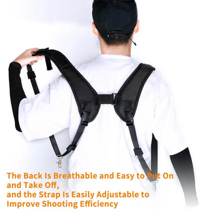K Double Shoulder Camera Strap – Quick Release Belt Harness for DSLR Cameras & Camcorders, Compatible with Canon Nikon Sony