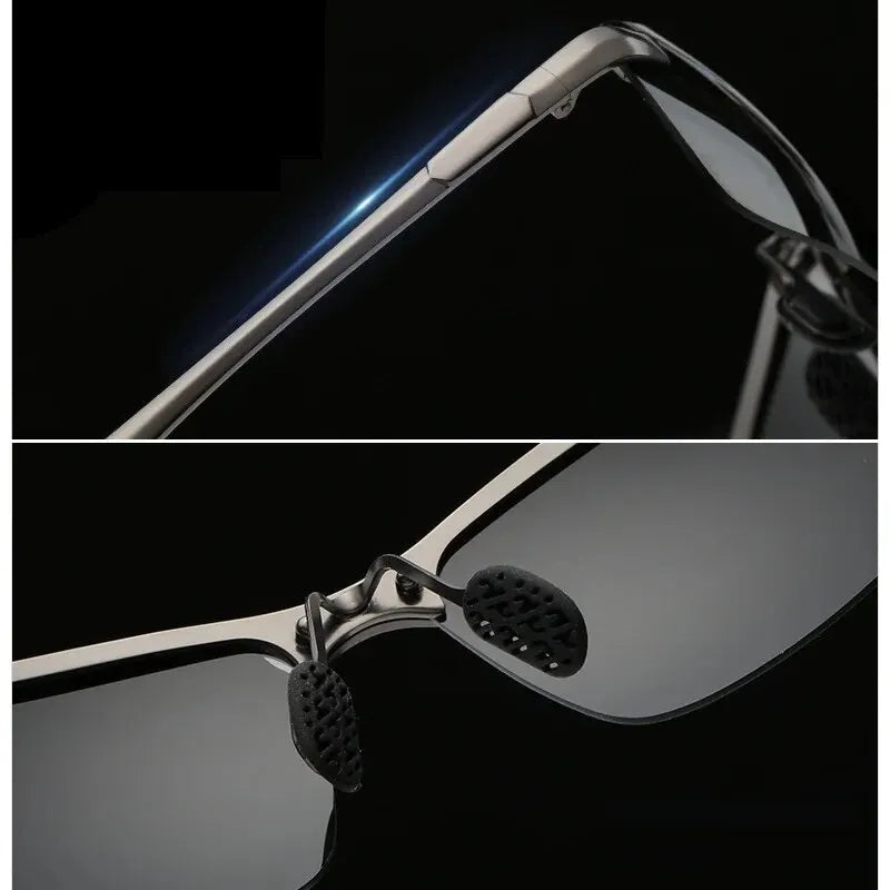 Men's Photochromic Polarized Sunglasses - Driving, Fishing Chameleon Glasses - Day/Night Vision UV400 Eyewear