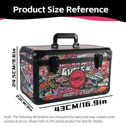 KUNAISI Aluminum Alloy Toolbox - Durable Double Layer Multi Functional Adjustable Storage Case 43×23×24.5cm