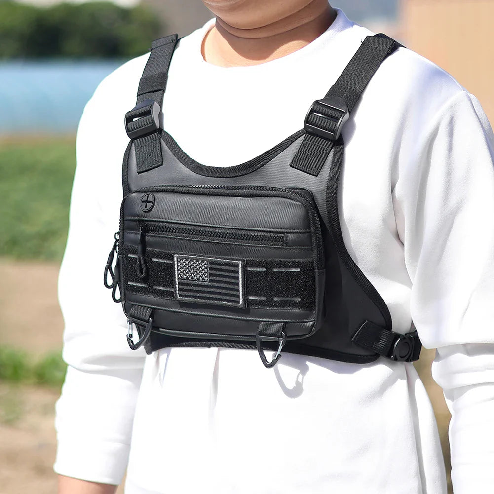 Sports Chest Bag – Lightweight Waterproof Running Vest with Pocket, Phone Holder & Large Capacity Tactical Front Pack