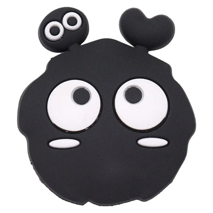 Single PVC Shoe Charm – Kawaii Black Coffee Heart Garden Button for Shoes & Wristbands