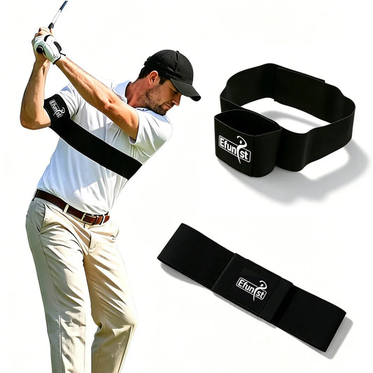 Golf Swing Training Aid Arm Strap with Double Ring Design – Posture Corrector Swing Trainer for Beginners Golf Practice Improvement Tool