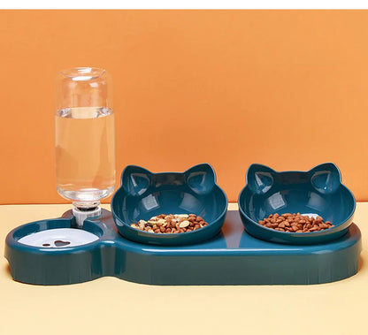 3-in-1 Automatic Cat Feeder – Double Bowl Water & Food Dispenser for Cats & Small Dogs